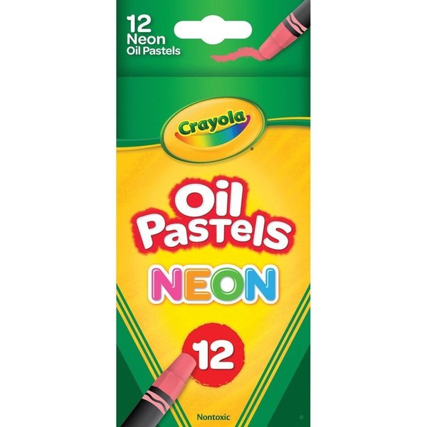 Crayola Oil Pastels, Jumbo Barrel, 12/ST, Neon AST PK CYO524613